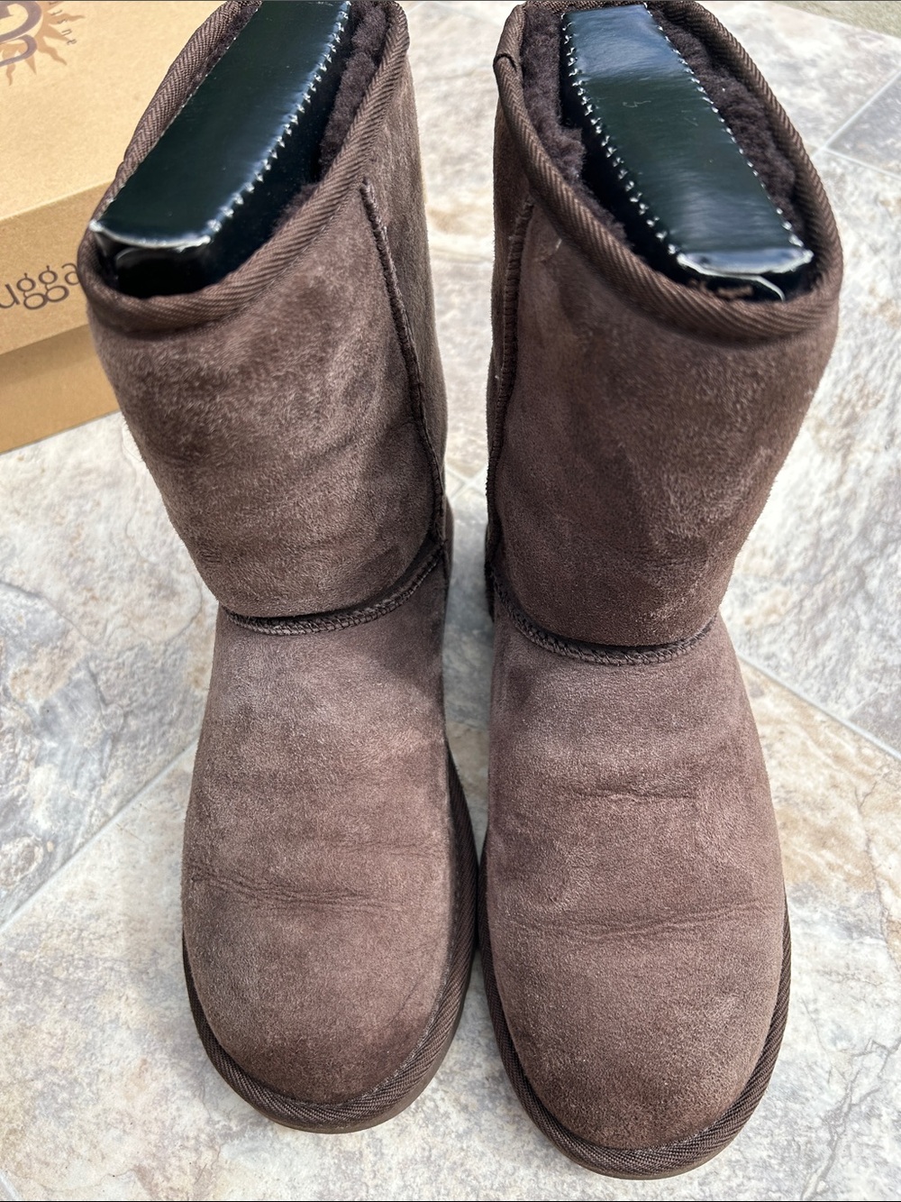 UGG Classic Short Suede Boots in Chocolate
